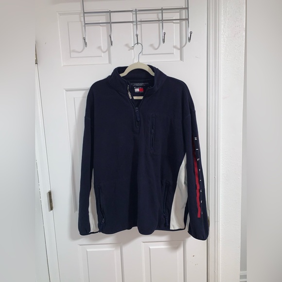 Tommy Hilfiger Fleece Jacket Size XL with Collar and Zippers - Picture 1 of 7